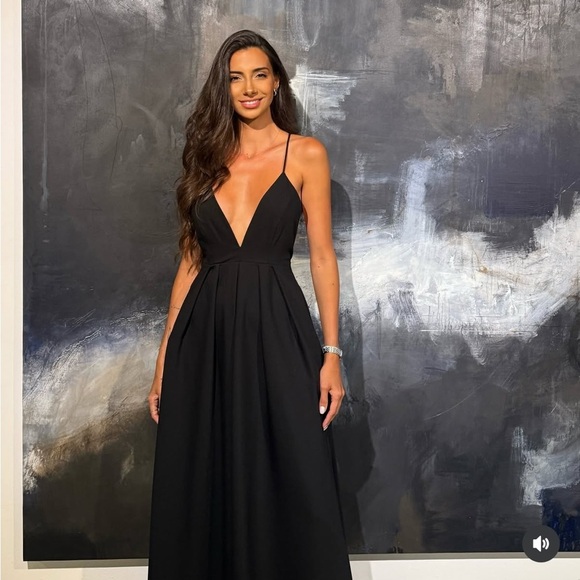 Zara Elegant Black Evening maxi flowy Dress gown party cocktail formal - Picture 3 of 10